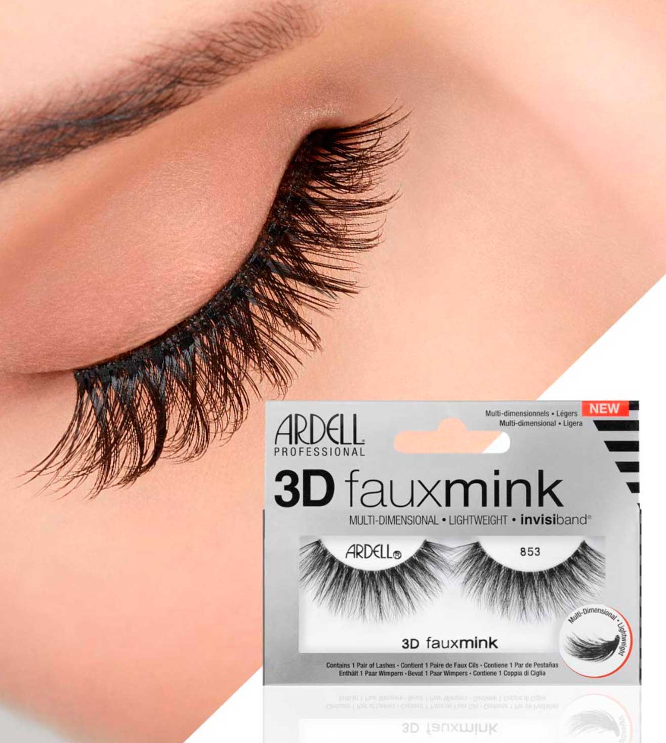 3D FAUX MINK 853 BLACK FALSE EYELASHES - 67449