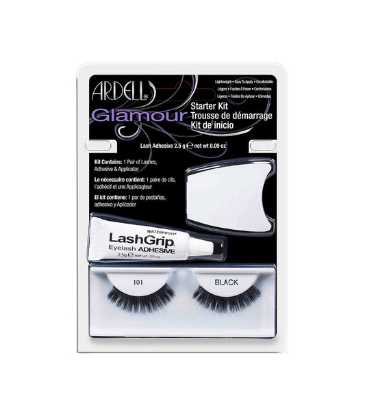 GLAMOUR STARTER KIT 101 BLACK FALSE EYELASHES-60082