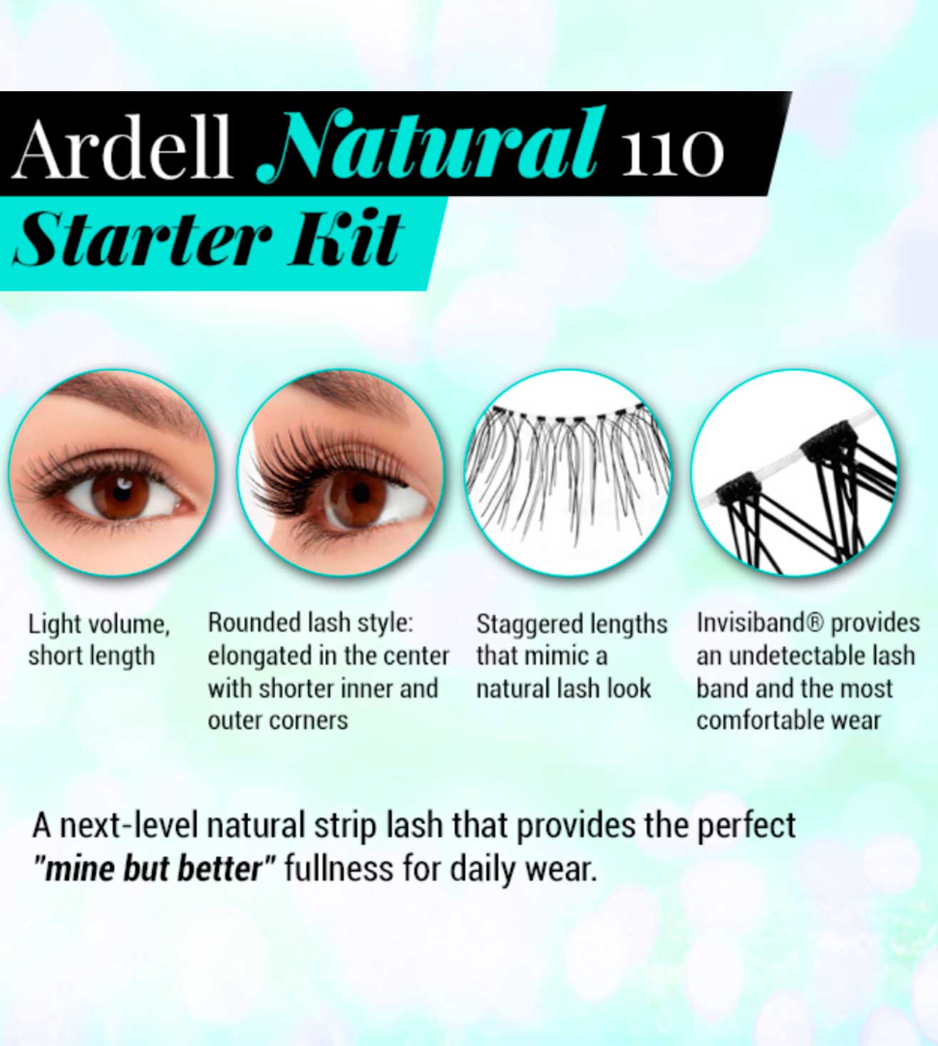 NATURAL STARTER KIT 110 BLACK FALSE EYELASHES-60087
