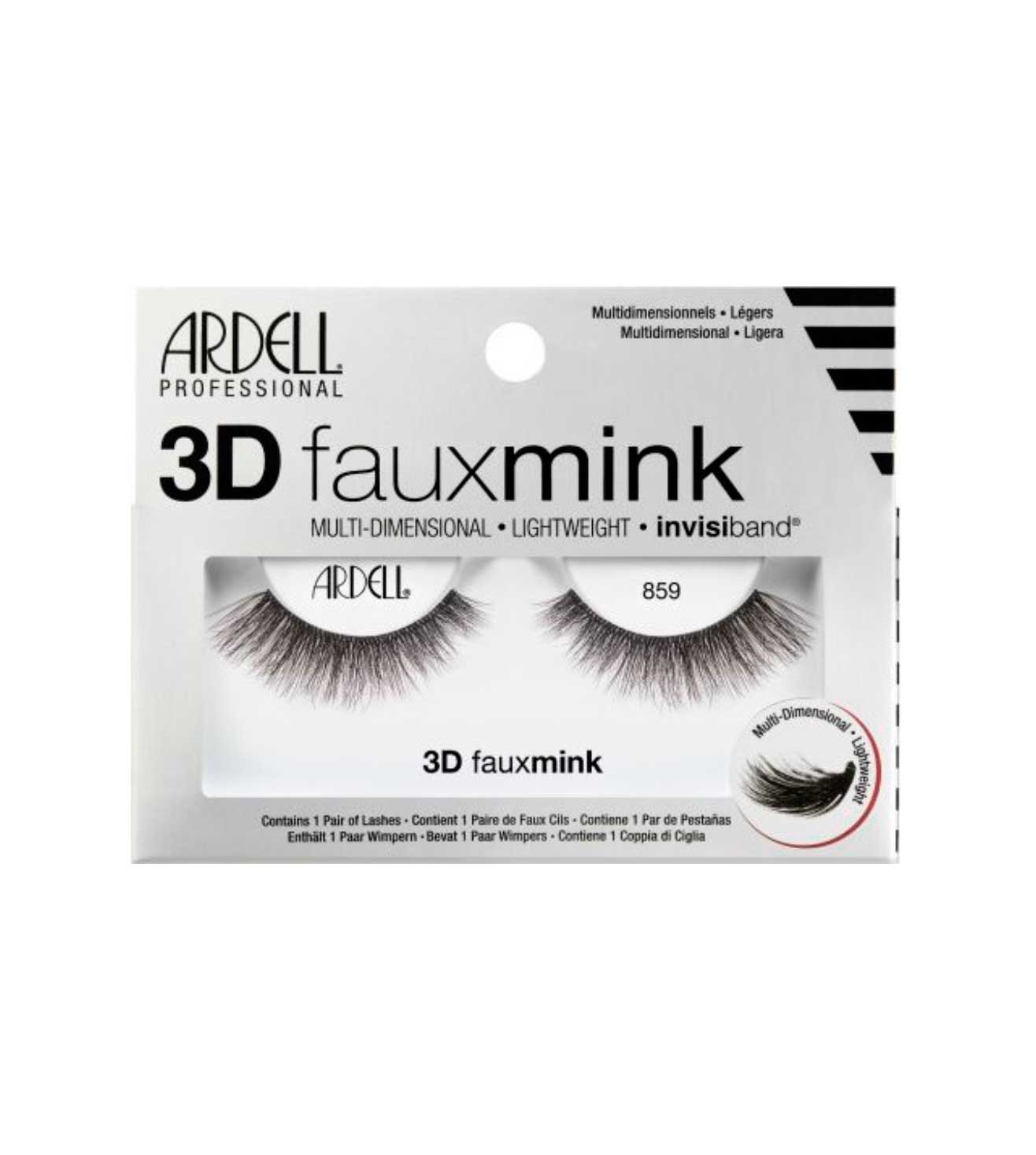 3D FAUX MINK 859 BLACK FALSE EYELASHES - 70482