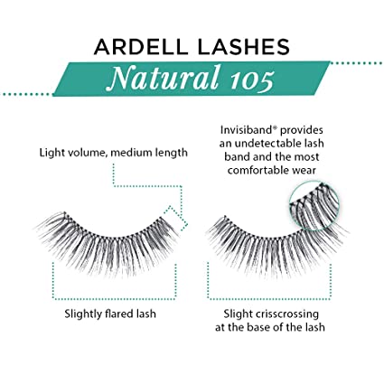 NATURAL STRIP LASHES 105 BLACK EYELASHES-65002