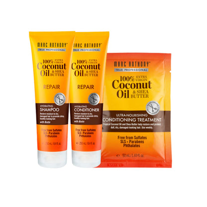 Marc Anthony Hydrating Coconut Oil & Shea Butter Sulfate Free Shampoo + Conditioner + Conditioning Treatment