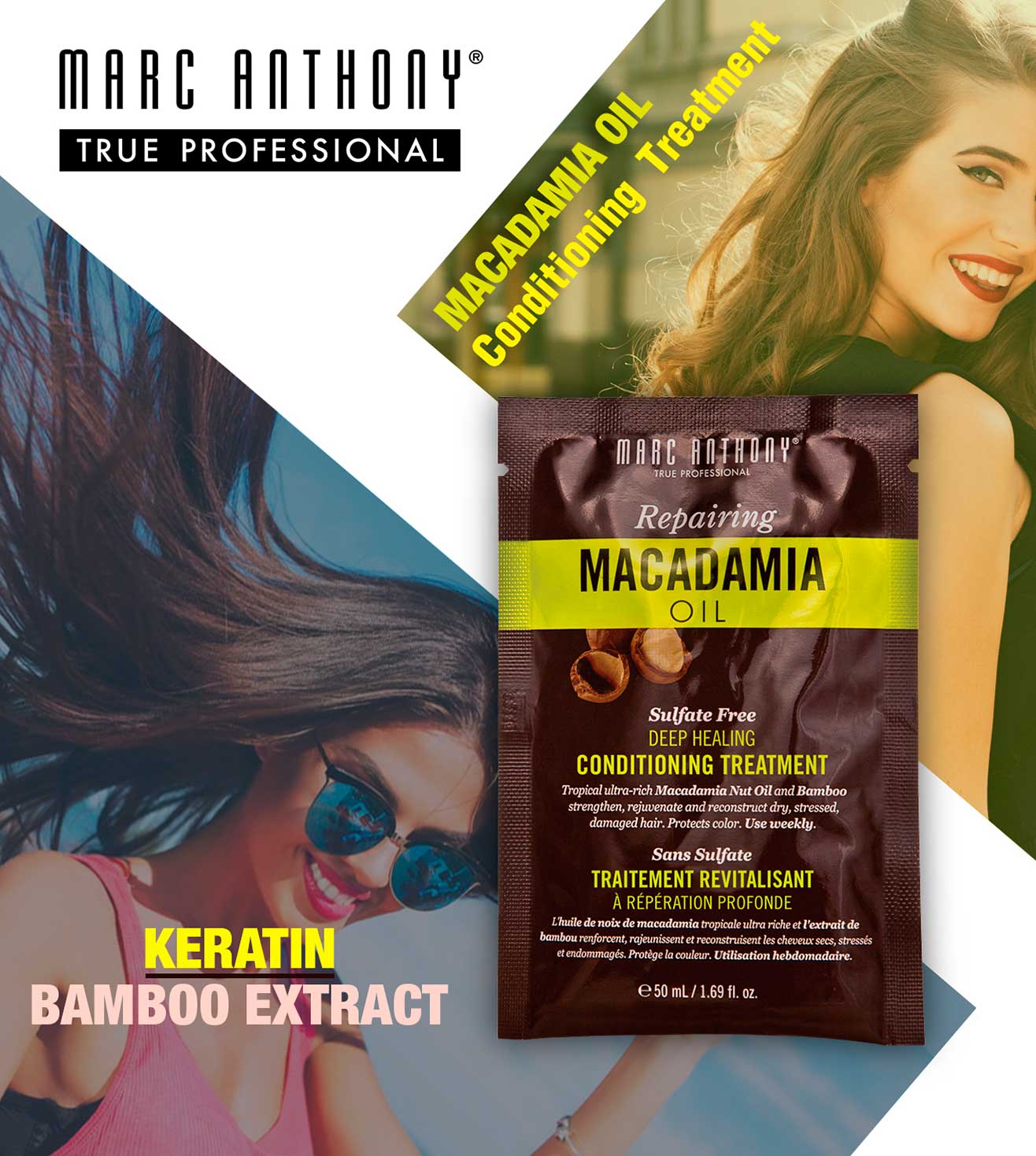 Marc Anthony Repairing Macadamia Oil Sulfate Free Shampoo + Conditioner + Conditioning Treatment